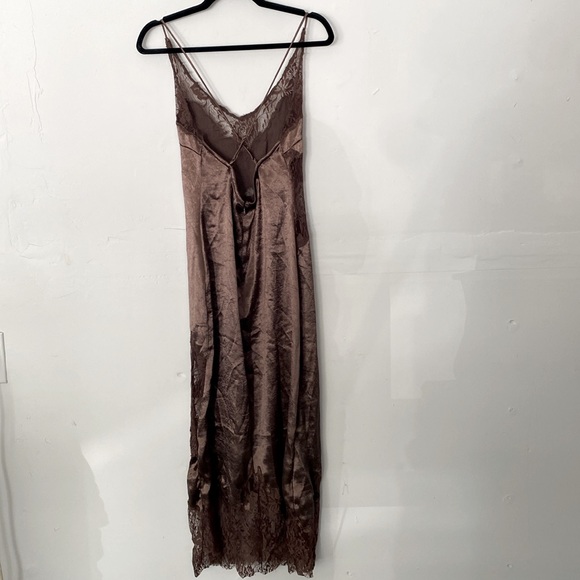 By Anthropologie Satin Lace Midi Pajama Dress - Picture 5 of 8